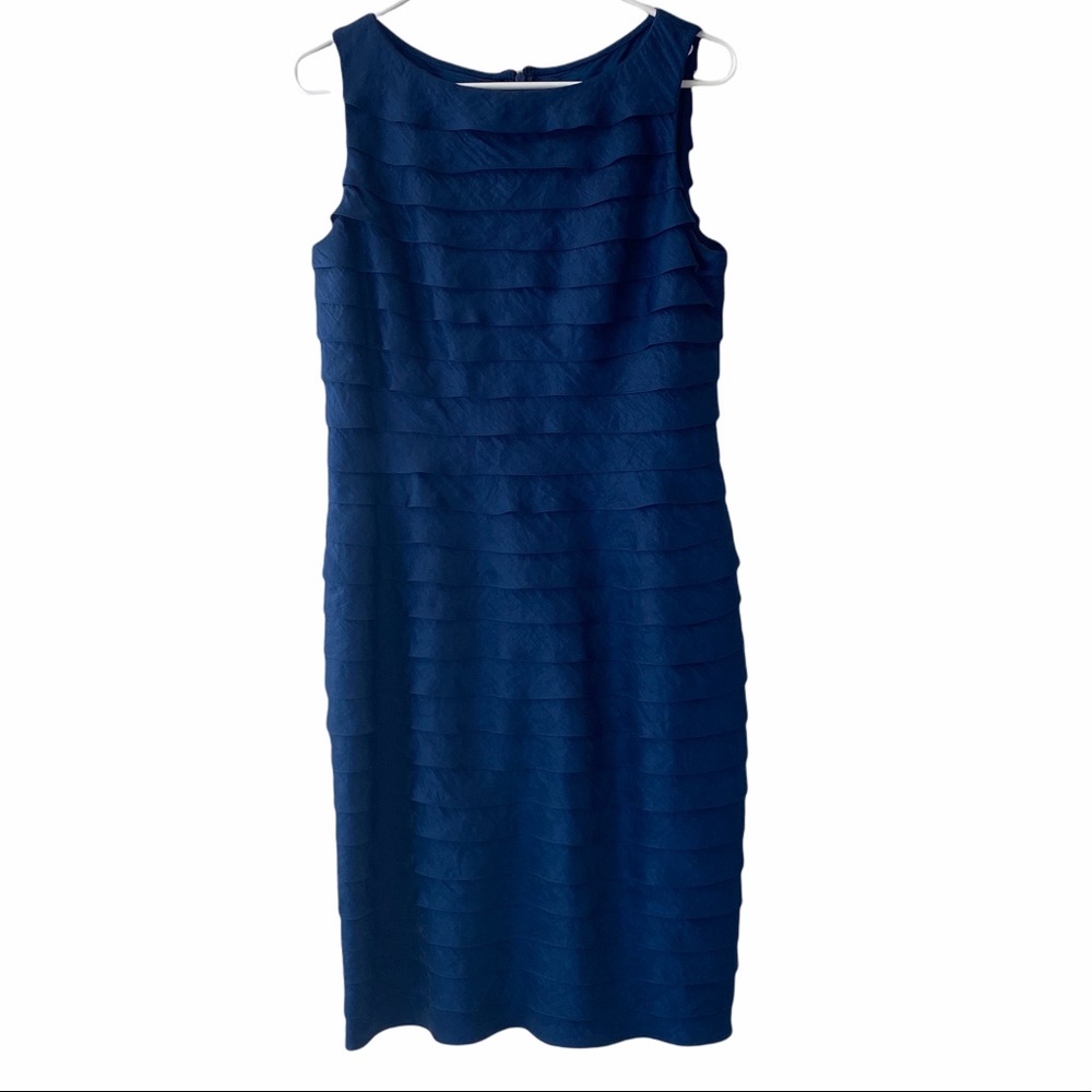 Adrianna Papell Occasions Navy Blue Tiered Sleeveless Cocktail Dress Women’s 10